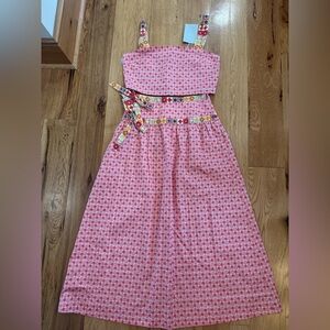 Hill House Home Clara top and Faris skirt in pink Cala check. Size medium NWT!
